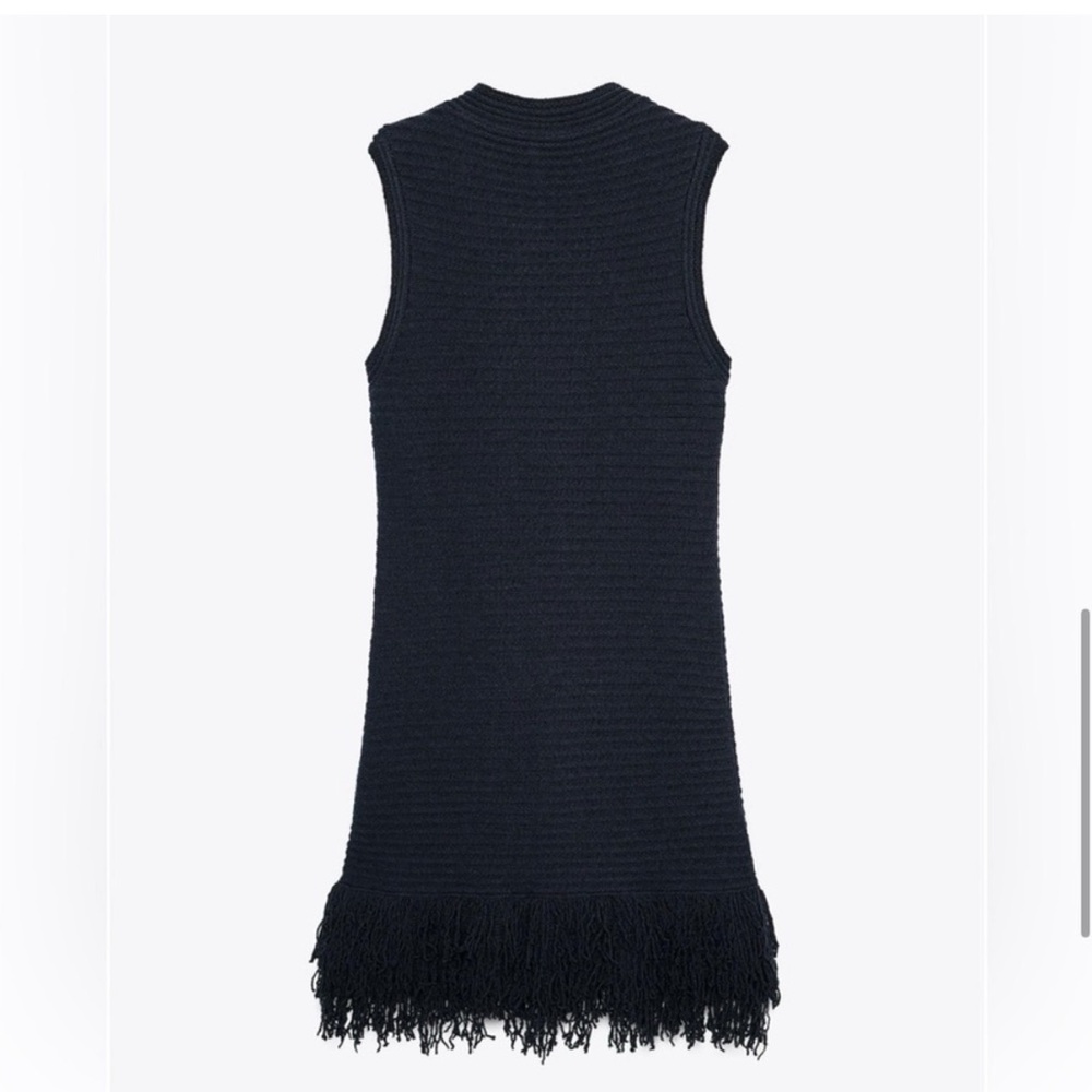Sleeveless Knit Fringe Dress